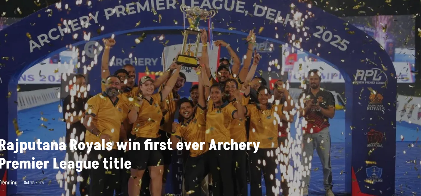 Rajputana Royals lifting the inaugural Archery Premier League trophy
